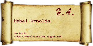 Habel Arnolda névjegykártya